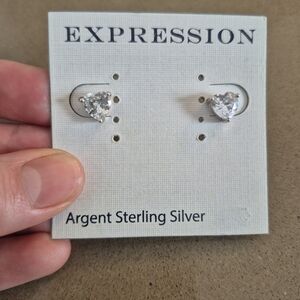 Expressions Sterling Silver Heart Earrings